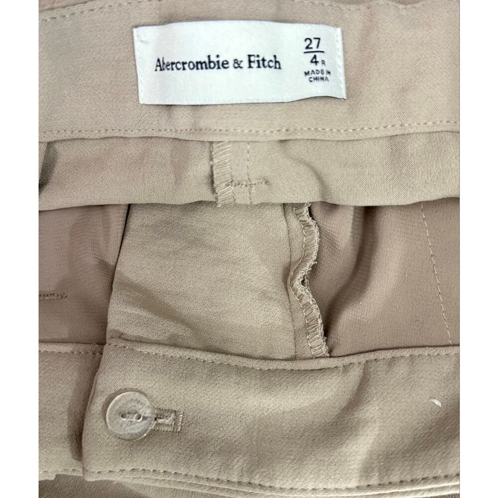 Abercrombie & Fitch Sloane Tailored Wide Leg Pants Cream Size 27/4R High Rise - Picture 7 of 12